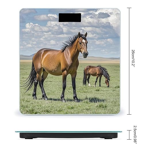 Grazing Wild Horses Scale for Body Weight Smart Scales Digital Bathroom Scale High Precision Weighing Scales with Large Display Weighing Machine for People