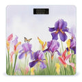 Iris Flower ButterflyScale for Body Weight with LCD High Precision Weighing Scales Fashion Sturdy Tempered Glass Weight Scales Easy-to-Read Digital Bathroom Scale for Daily 400lb