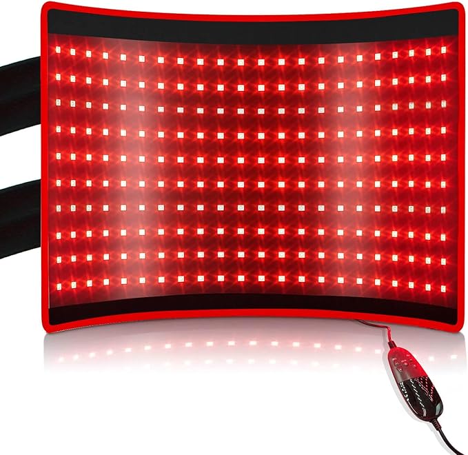 BestQool Red Light Therapy for Body Dual Chip 660nm 850nm Red Near Infrared Light with Timer Large Pads Belt Wearable Wrap Infrared Light Therapy for Knee Back Waist Elbow. 43W