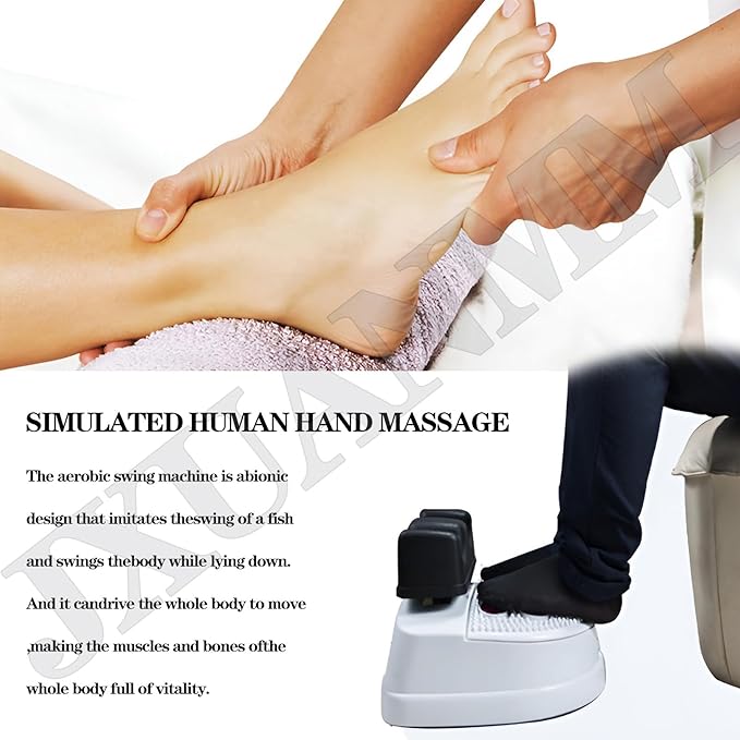 Fitness Blood Chi Machine Swing Foot Massager with Wire Control Passive Aerobic Exerciser for Vitality Swing Shaking Exercise Foot Massager Machine with Comfortable Padded Ankle Cradle