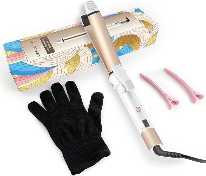 Curling Iron 2 in 1-Straightening &amp Curler 1 Inch Dual Voltage Travel Hair Straightener with Negative Ions Fast Heating (Gold)