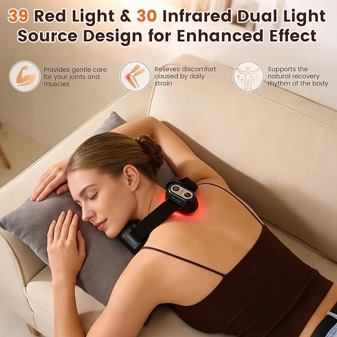 Red Light Therapy Device FLY-31-650nm Red Light &amp 850nm Infrared Light Relieves The Pain for Wrists Ankles Knees and Other Joints - Portable Body Care Tool
