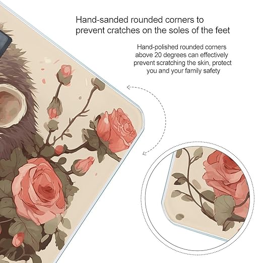 Opossum and Roses Weight Scale Large Bathroom Scales Digital Weight with Bright LED Display Non Slip Automatic Weighing Scale Fashion Weighing Machine for Body