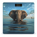 Elephant is Sitting in The Water Bathroom Scale for Body Weight Bathroom Weighing Scale with Backlit LCD Display Highly Accurate Measures Weight Up to 180kg