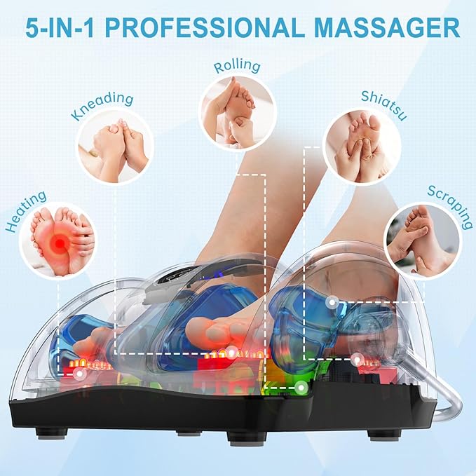 TISSCARE Shiatsu Foot Massager with Heat FSA Eligible HSA Foot Massager for Plantar Fasciitis Neuropathy Circulation and Pain Relief Massage Feet at Home/Office Gift for Men and Women