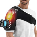 Cordless Shoulder Heating Pad with Massager with Detachable RemoteShoulder Massage Wrap with 6 Heating Levels 5 Vibration Modes Rotator Massager for Pain Relieffor Men &amp Women