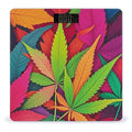 Multicolor Leaf Weed Art Bathroom Scale Digital Weight Scale Precision 400 Lbs Weighing Scales Large with LCD Backlight Display BMI Measures