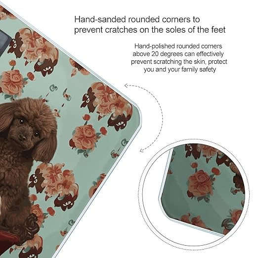 Poodles Dogs Weight Scale Large Bathroom Scales Digital Weight with Bright LED Display Non Slip Automatic Weighing Scale Fashion Weighing Machine for Body