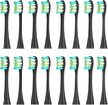 16pieces Replacement Brush Heads Compatible with Oclean SonicX/X Pro/ Z1/ SE / F1 / One / PW01/03/05/07/09 P5 Electric Toothbrush Heads(16 Black)