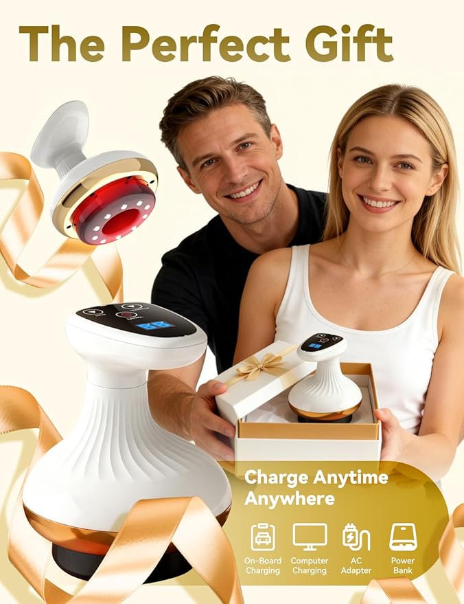 Cellulite Remover Firmer More Toned Skin Deep Massage Natural Skin Firmness 9 Suction Levels &amp Heat Rechargeable Helps Reduce Stretch Marks &amp Cellulite for Legs Arms &amp Belly (Advanc
