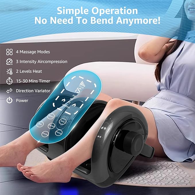 Foot Massager for Pain Relief and Improved Circulation - Shiatsu Deep Kneading with Heat for Plantar Fasciitis &amp Neuropathy Foot Calf Massager Gifts for Dad Men Women