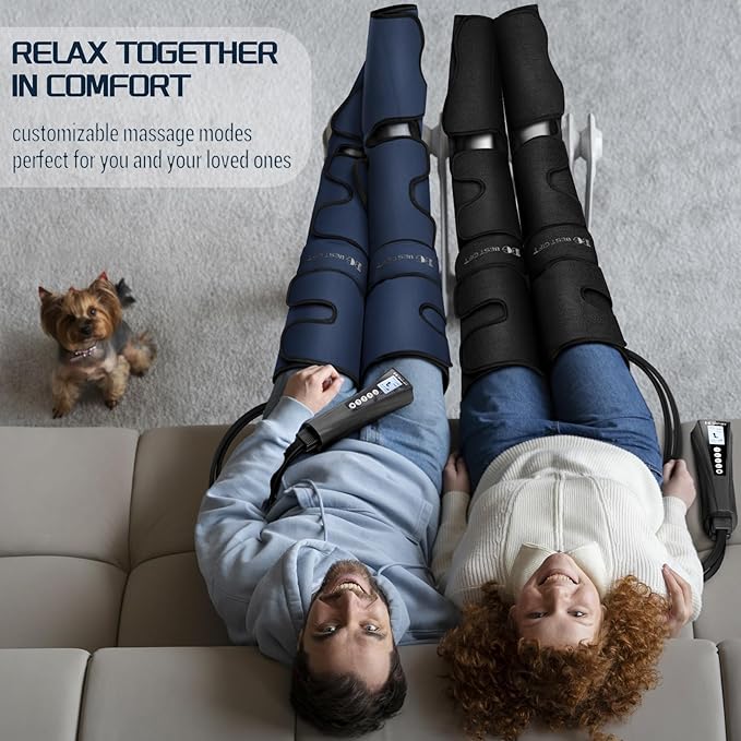 Gifts for Dad Mom Men Women Christmas Mothers Day Fathers Day Air Compression Massager with Heat for Foot Leg Calf Thigh Knee Helpful for Vericose Veins Muscle Fatigue Cramps Swelling Edema