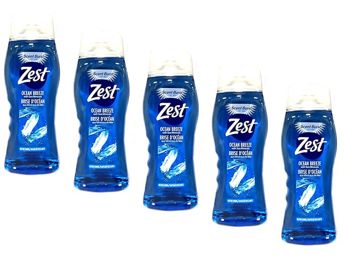 Zest Body Wash Ocean Breeze - 18 oz Pack of 5 - Packaging May Vary