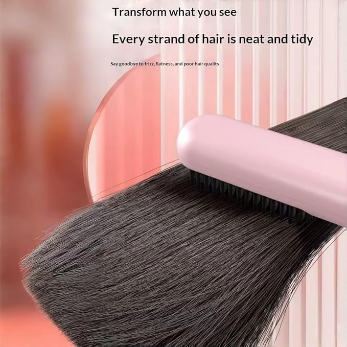 New Cordless Straightening Brush Fast Heating Ceramic Brush with 30s Fast Heat and 4 Temperature Settings Rechargeable Ionic &amp Ceramic Care (Beige)