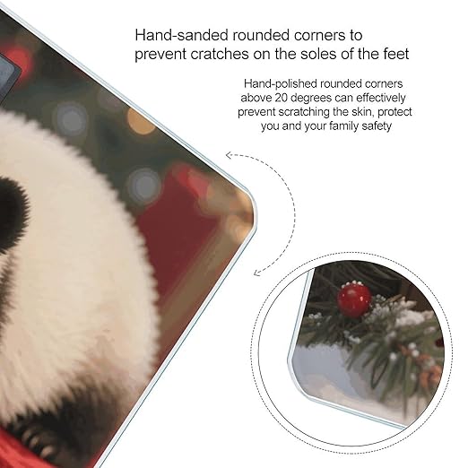 Christmas Redpanda Scale for Body Weight Sturdy Tempered Glass Weighing Scales with LCD Display Accurate Digital Bathroom Scale Convenient Body Fat Smart Scales Easy Read