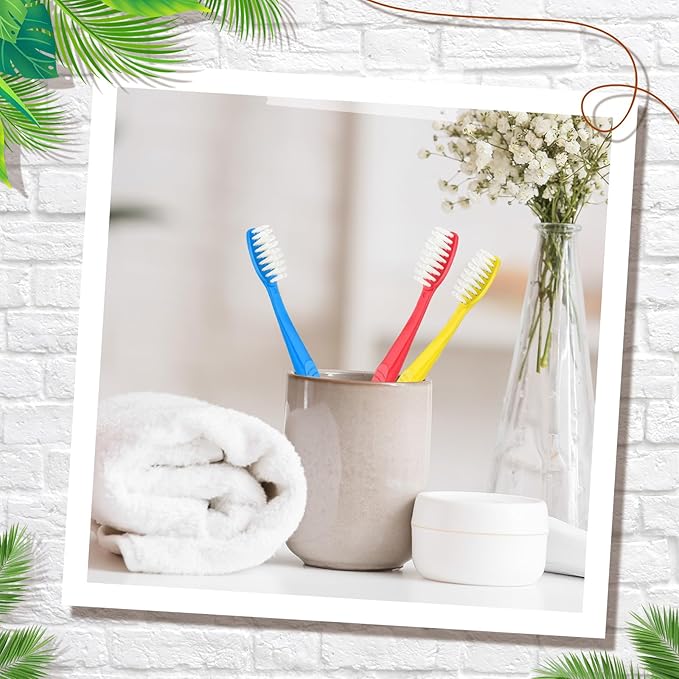 Tioncy 1000 Pieces Disposable Toothbrushes Individually Wrapped Toothbrushes Bulk Soft Bristle Tooth Brush Travel Manual Brush for Adults Camping Homeless Office Dental Care