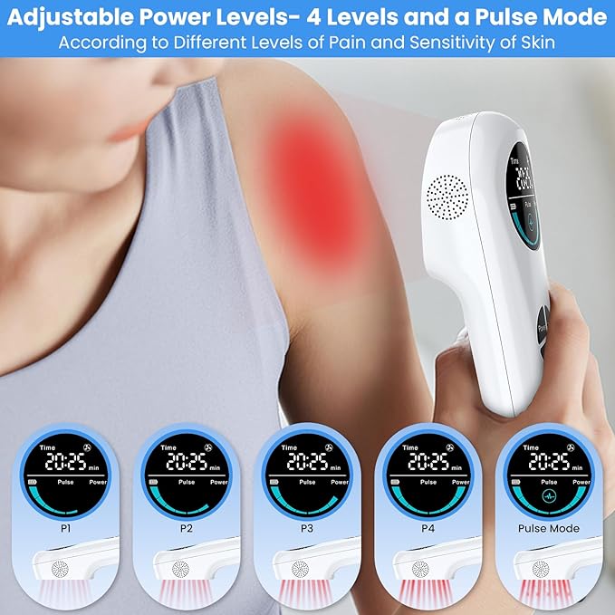 Cold Laser Therapy Device for Humans &amp Dogs 4 x 808nm and14 x 650nm Handheld Red Light and Near Infrared Light Therapy Devices with Stand Red Light Therapy Wand for Pain Relief Joint Muscle Pa
