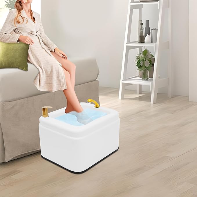 Acrylic Massage Foot Bath Portable Foot Spa Tub with Practical Hand Shower + 4 Wheels Bottom Raised Massage Point &amp Adjustable Hot and Cold Water for Salons Homes. (Style 1)