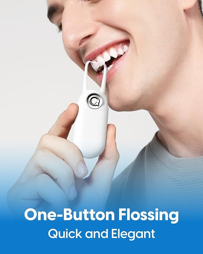 UpFlosser C1S Value Color Duo Bundle 2 UpFlosser C1S + 3 Extra Unflavored Floss Capsules Reusable Auto-Restringing Flosser for Quick &amp Deep Clean (Lava Red + Twilight Orange)