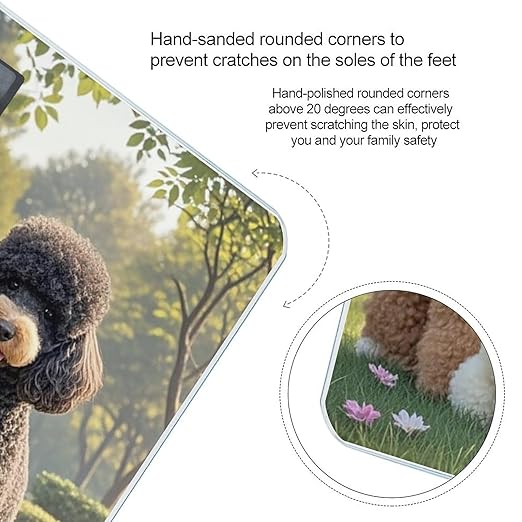 Poodles Dogs Scale for Body Weight Sturdy Tempered Glass Weighing Scales with LCD Display Accurate Digital Bathroom Scale Convenient Body Fat Smart Scales Easy Read