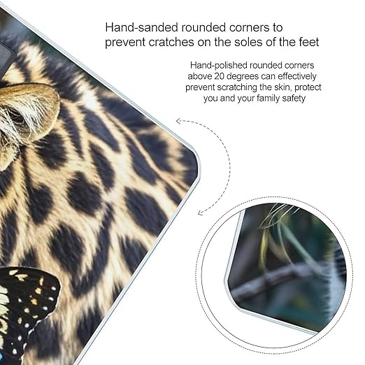 Leopard and Butterfly Scale for Body Weight Smart Scales Digital Bathroom Scale High Precision Weighing Scales with Large Display Weighing Machine for People