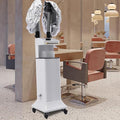 Nano Hair Steamer with Vaporizing Caps Standing Professional Micro Mist Hair Processor with Rolling Wheels(Milk)