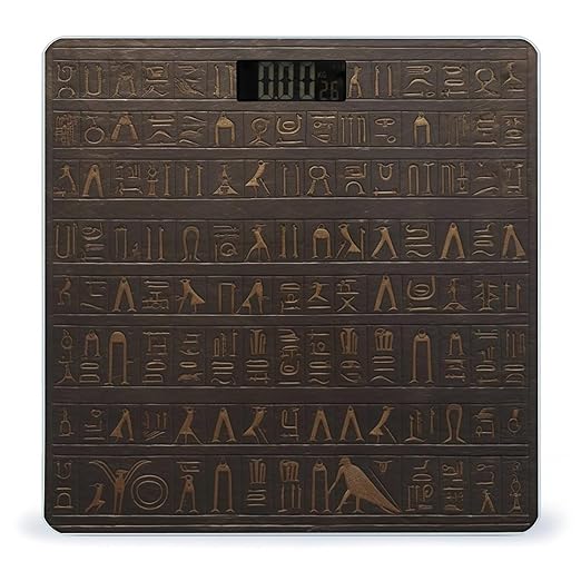 Digital Bathroom Scale for Body Weight Scale with Bright LCD Display High Accuracy Step-On Technology Auto On/Off Ancient Egyptian Hieroglyph Digital Scales 400 Lbs /180kg