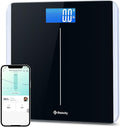 Etekcity Smart Scale for Body Weight and BMI Bathroom Digital Electronic Weighing Scale for People Bluetooth Free VeSync APP Connection Rounded Corner Accurate to 0.1lb/0.05kg 400 lbs Black