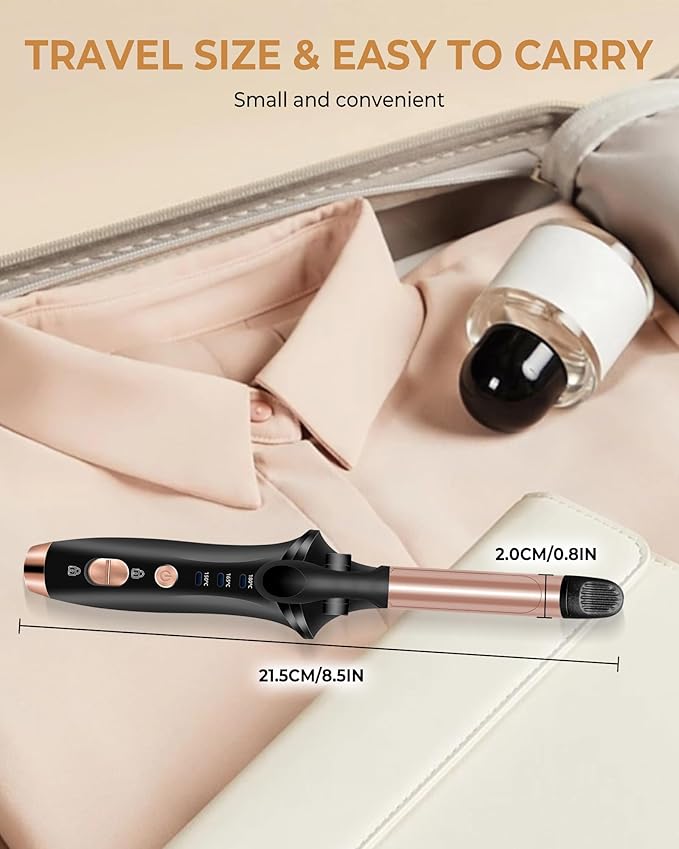 Cordless Curling Iron RechargeableUSB Rechargeable 4000 mAh Cordless Hair Curler3 Temp Setting Mini Travel Battery Powered Curling Iron2 in 1 Portable Hair Straightener and Curler