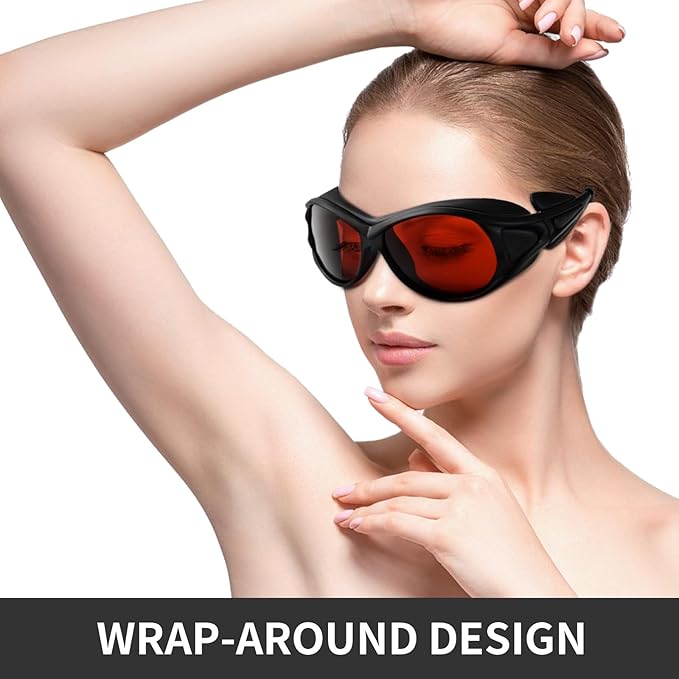 Wrap Around Side Shields &amp TR90 Frame Laser Safety Glasses ANSI Z87.1 for Welding/Red Light Therapy