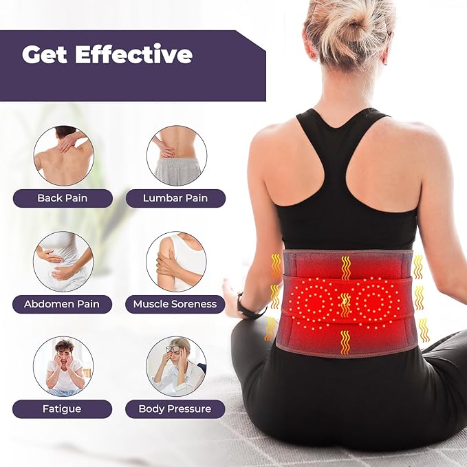 Lumidisc Belt - 2025 New Triple Fusion Back Pain Relief - Heated Neck &amp Lower Back Support - Lumbar Pain Management for Sciatica &amp Muscle Tension