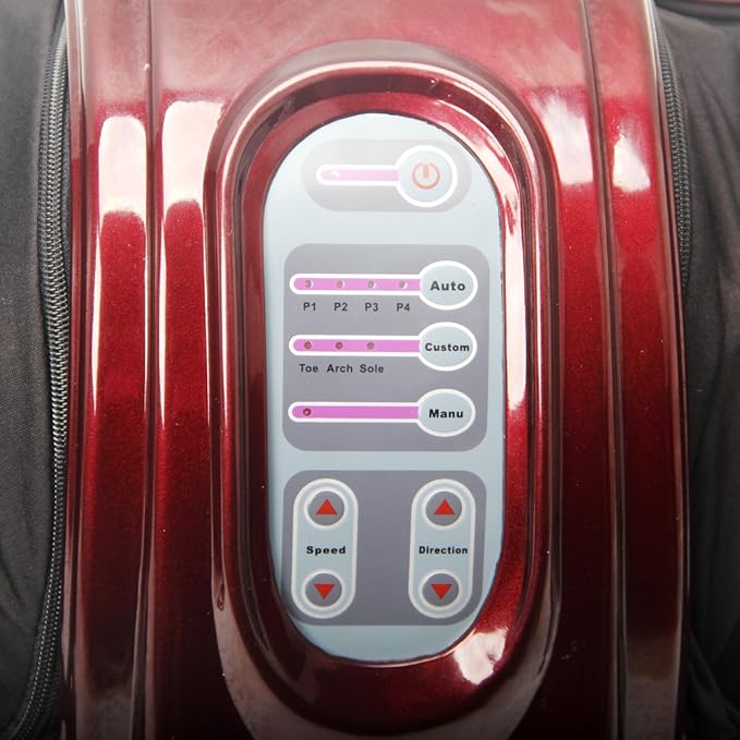 Foot Massager for Foot Ankle Nerve Pain with Remote Control 3 Gears Massage Speed 5 Massage Modes with Remote (Red)
