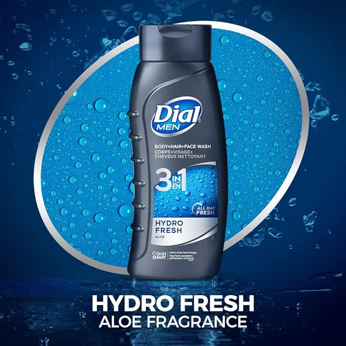 Dial Men Hair + Body Wash Hydro Fresh 20 fl oz (Pack of 4)
