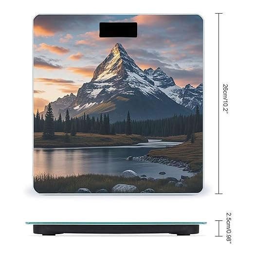 Mount at Sunset Scale for Body Weight Digital Bathroom Scale Toughened Glass High Precision Scales for Body Weight with Large LCD Backlight Display Weight Scales