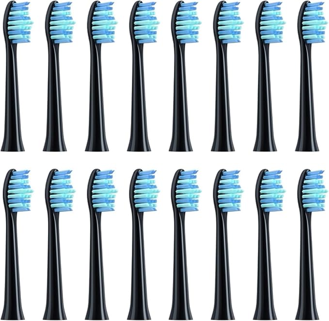 Replacement Toothbrush HeadsCompatible for SOUNESS SN903/SN901/905/601/SN801/SN810/SN201/SNK01/ST802/ST903 Nozzle(16BLACK Cleaning)