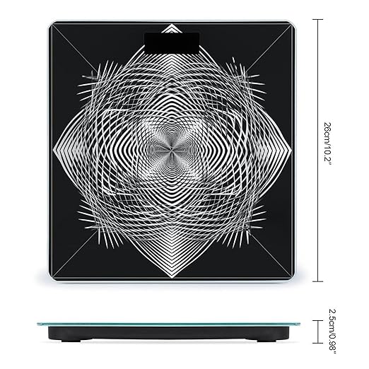 Black and White Geometric Shape Art Scale for Body Weight Accurate Digital Bathroom Scale Toughened Glass High Precision Scales Smart Weight Scales with Large LCD Backlight Display Weighing Machine