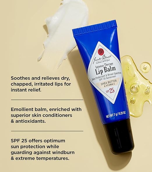 Jack Black Intense Therapy Lip Balm 0.25-Oz. – SPF 25 Sun Protection Lip Moisturizer Hydrating Lip Balm with SPF Lip Sunscreen