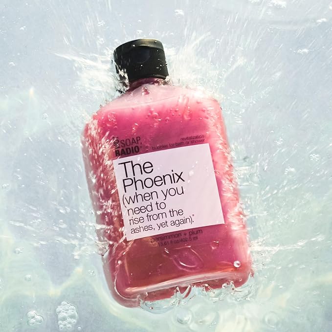 Not Soap Radio The Phoenix | Persimmon and Plum with Bergamot Aloe Vera and Gentian Extracts Moisturizing Body Wash for Women and Men | Paraben and Sulfate Free