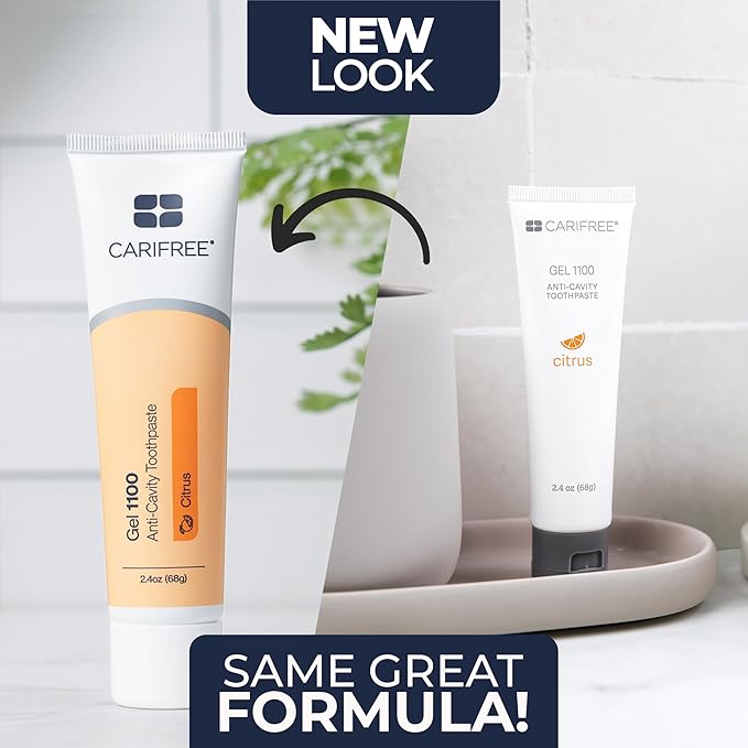 CariFree Gel 1100 and Maintenance Rinse Citrus Bundle Hydroxyapatite Toothpaste | Fluoride Mouthwash| Neutralizes pH | Freshens Breath and Moistens