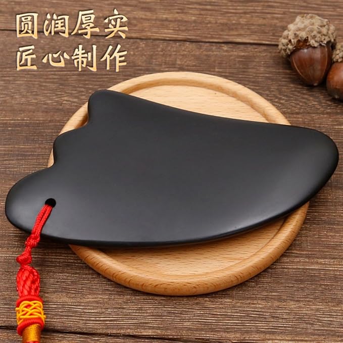 天然砭石面部刮痧板 Gua Sha Facial Tools for Face &amp Body疏肩颈按摩波浪板 脸部刮痧 HomeOffice Body Electric Massagers