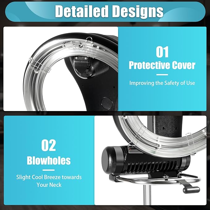 100W Professional Standing Hair Dryer3 in 1 Salon Spa Orbiting Infrared Heating Hair Dryer Color Processor Hair Care for Home &amp Hair Salons Adjustable Height 4.5-5.9ft 110V (1000W)