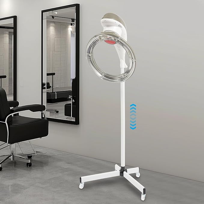 Salon Standing Hair Dryer 950W Orbiting Rotating Hair Processor with Timer and Rolling Wheels for Beauty Spa Home Salon Equipment (Grey)
