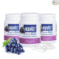 Epic 100% Xylitol Grape Chewing Gum - Sugar Free Aspartame Free Dental Gum - Supports Oral Health &amp Fresh Breath - 50 Pieces (Pack of 3)
