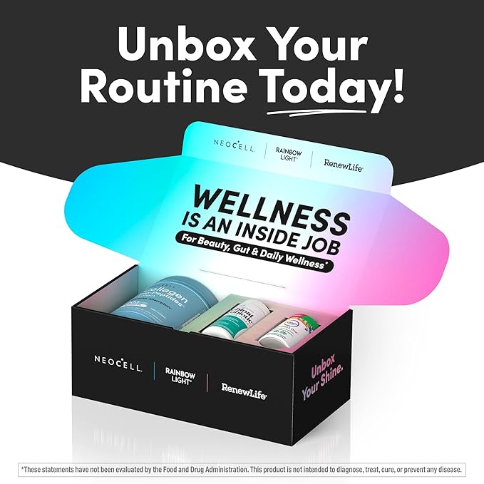 NeoCell Women’s Debloat Beauty &amp Balance Bundle | 3-in-1 Bundle Pack Collagen Bio-Peptides Protein | Debloat Probiotic | Women’s One + Multivitamin