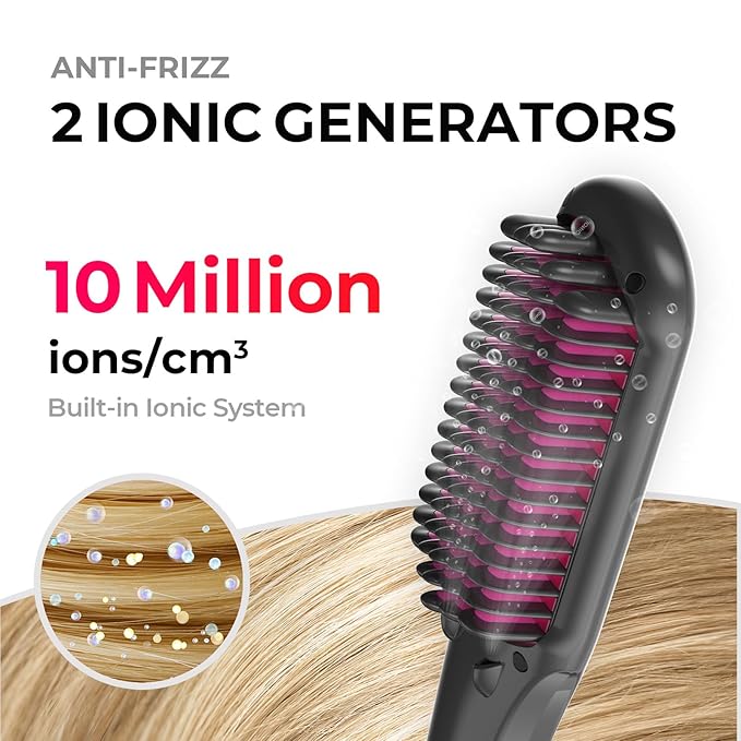 TYMO Ionic Hair Straightener Brush + TYMO 2.0 Flat Iron Hair Straightener