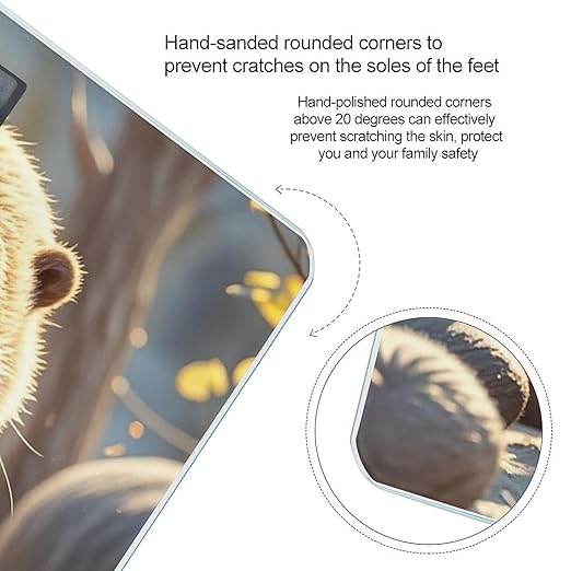Animal Cute Brown Otters Scale for Body Weight Digital Bathroom Scale Toughened Glass High Precision Scales for Body Weight with Large LCD Backlight Display Weight Scales