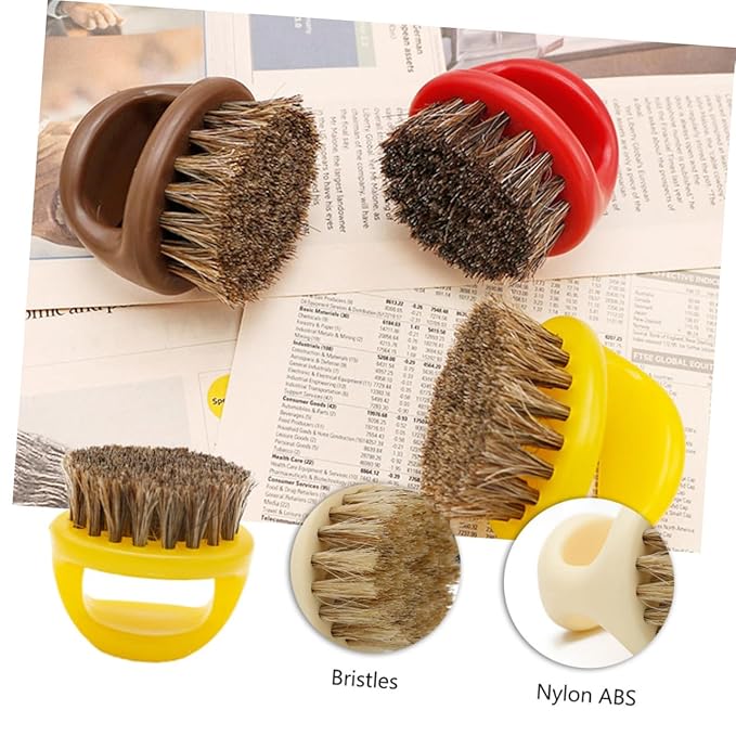 balacoo 8pcs Beard Brush Kit Comb Brush Styling Mustache Portable Handle Horsehair Bristles Soften Skin Ergonomic Design Random Color