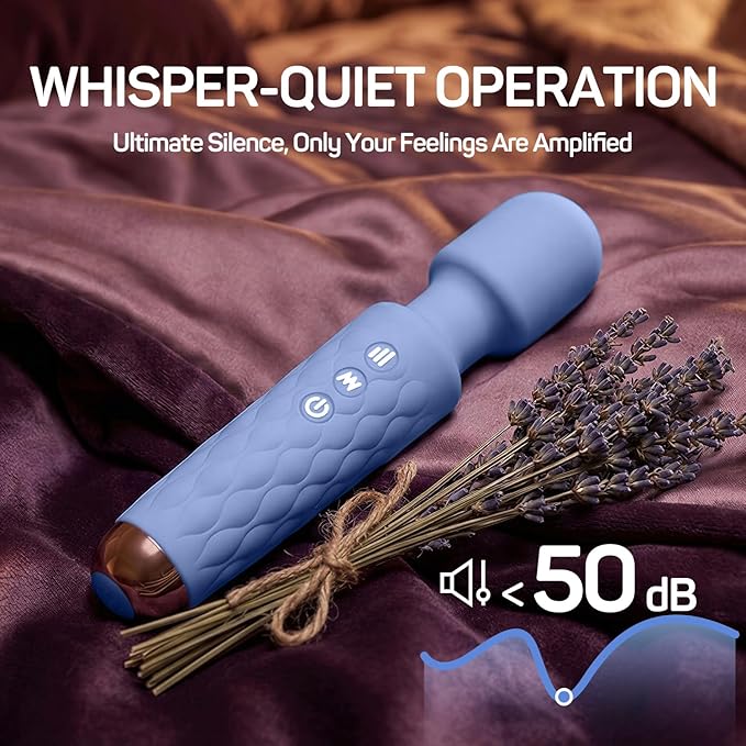 Rechargeable Personal Massager 8-Speed &amp 20-Mode Cordless Handheld Percussion Massager for Neck Back Shoulder Relaxation Quiet Handheld Body Massager with Ergonomic Design(Sky Blue)