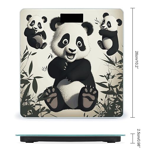 Playful Panda Scale for Body Weight Anti-Slip Tempered Glass Digital Bathroom Scales Clear LCD Display Weighing Scale Safe Rounded Corners Smart Scales