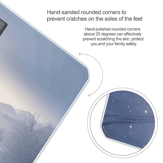 Winter Skiing Scale for Body Weight Precision Bathroom Weighing Scales with Back Lit LCD Display Sturdy Tempered Glass Body Weight Scales Digital Bathroom Scale 400lb